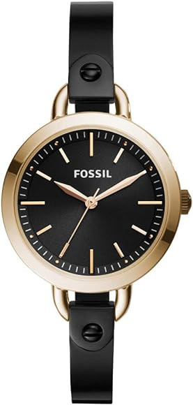 Horlogeband Fossil BQ3027 Leder Zwart 8mm